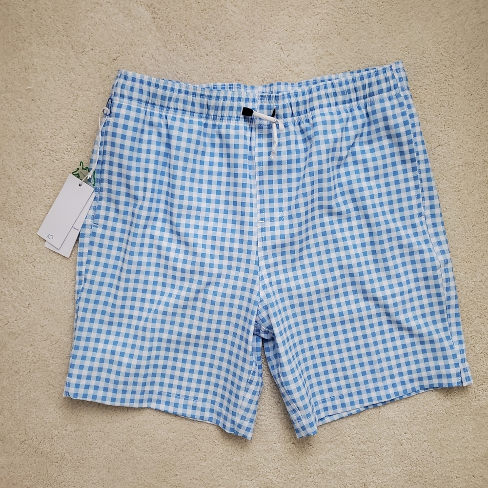 NWT Southern Tide Blue Gingham Baldwin Swim Trunks Swimsuit Shorts szXL (16)